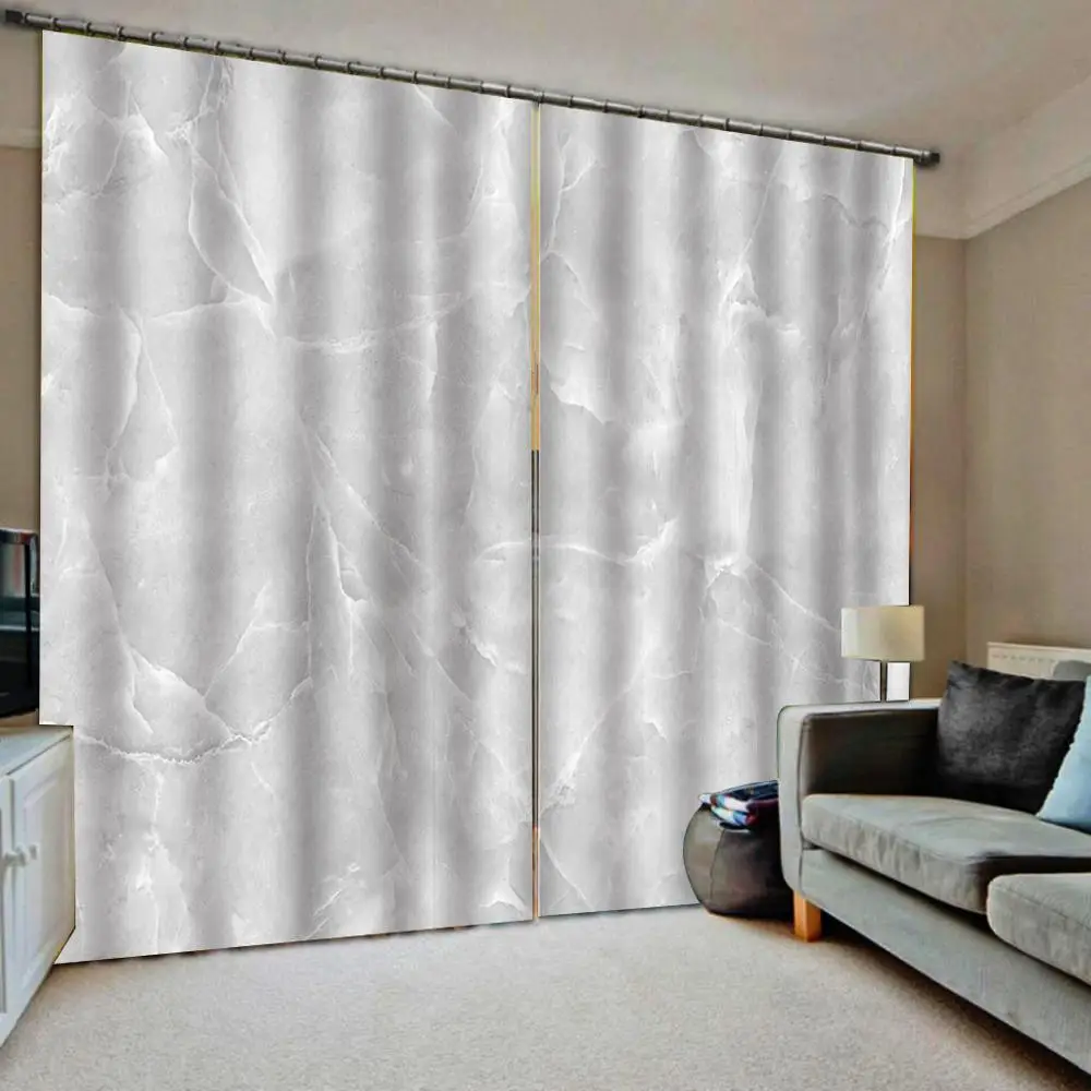 Grey marble curtains 3D Window Curtain Dinosaur print Luxury Blackout For Living Room Decoration curtains