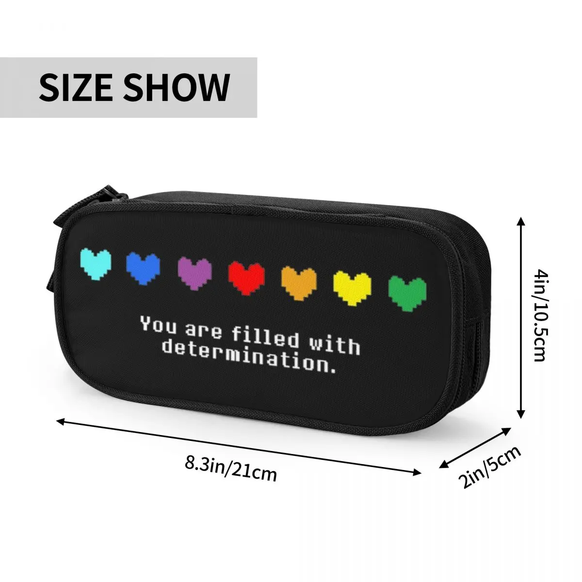 You Are Filled With Determination Pencil Case Undertale Game Pencil Pouch Pen Holder Kids Large Storage Bag Office Stationery