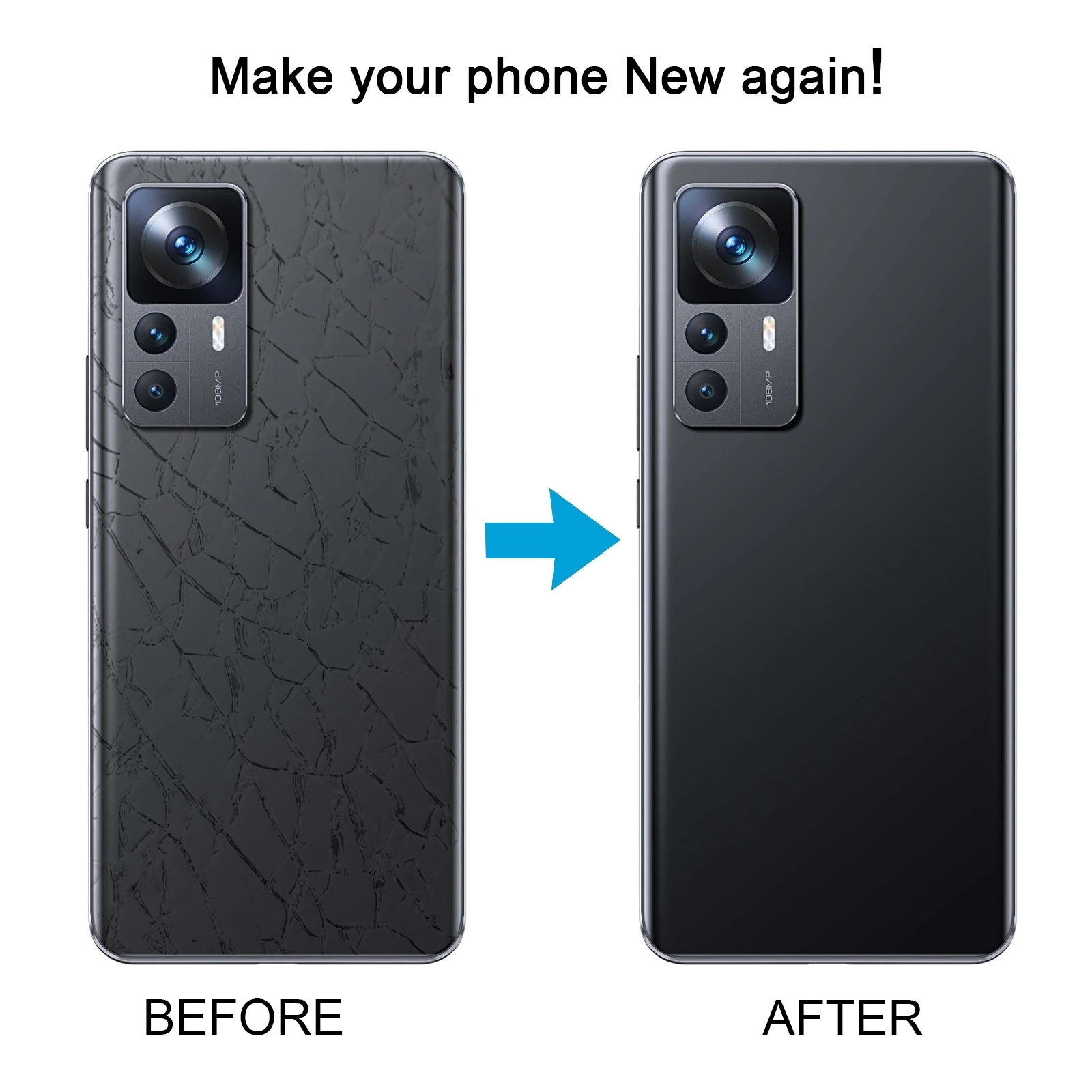 OEM Glass Material Battery Back Cover for Xiaomi 12T Pro Phone Rear Housing Case Replacement
