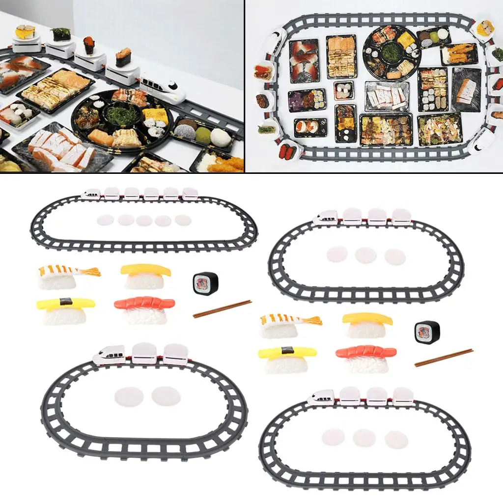 

Sushi Train Toy Sushi Toy Rotary Simulation Train Toy Ornaments for Kid's