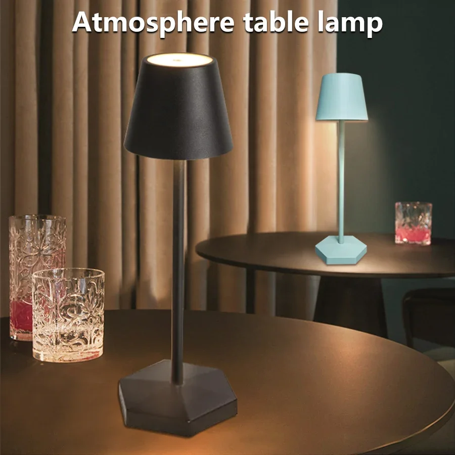 

3 Color LED Table Lamp Rechargeable Dimmable Touch Sensor Desk Light Creative Office Bedroom Restaurant Hotel Bar Decor Lamp