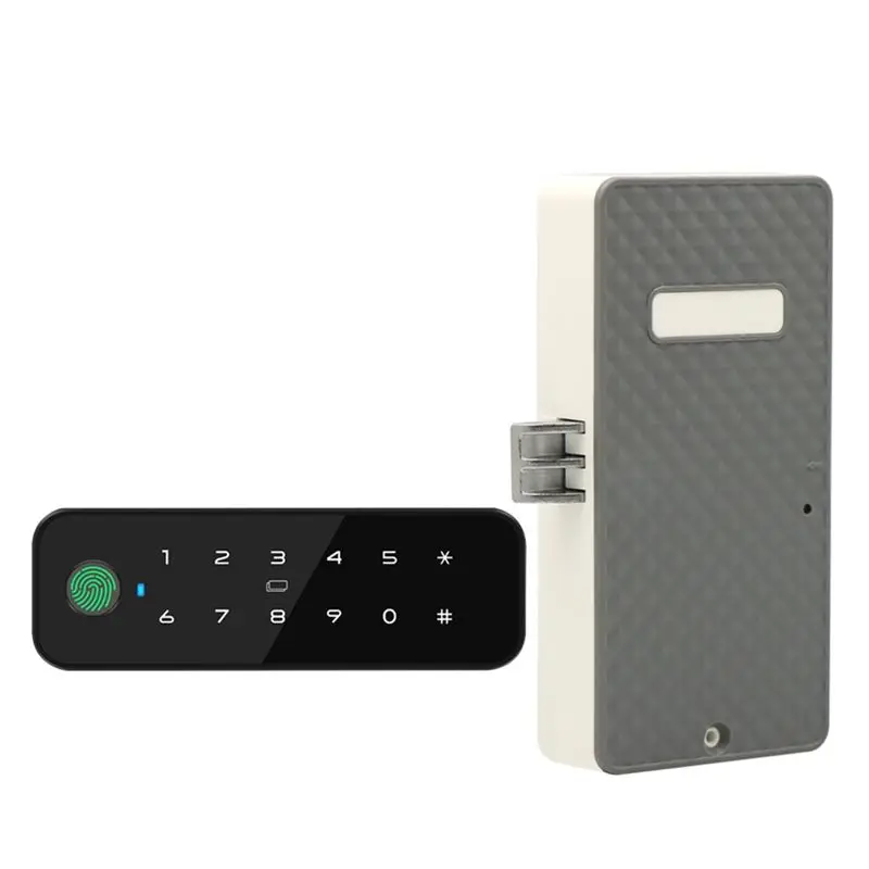 Tuya Smart Bluetooth Fingerprint Lock Electronic Drawer Lock for Furniture Cabinet App Remote Control Black