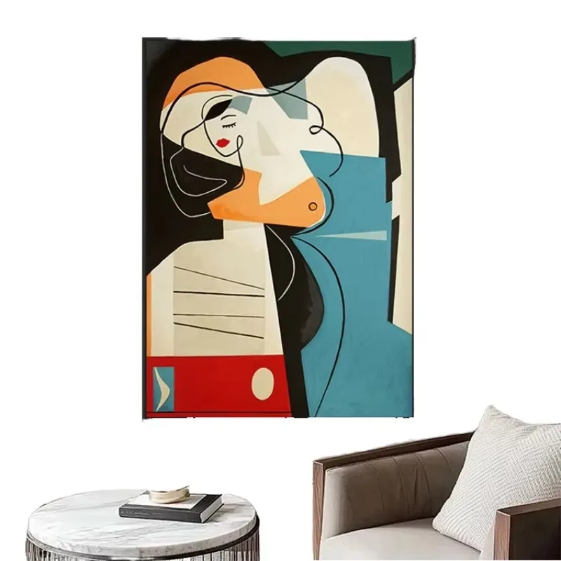 Handmade Abstract Figure Portrait Oil Painting on Canvas Modern Minimalist Home & Hotel Wall Art Decor