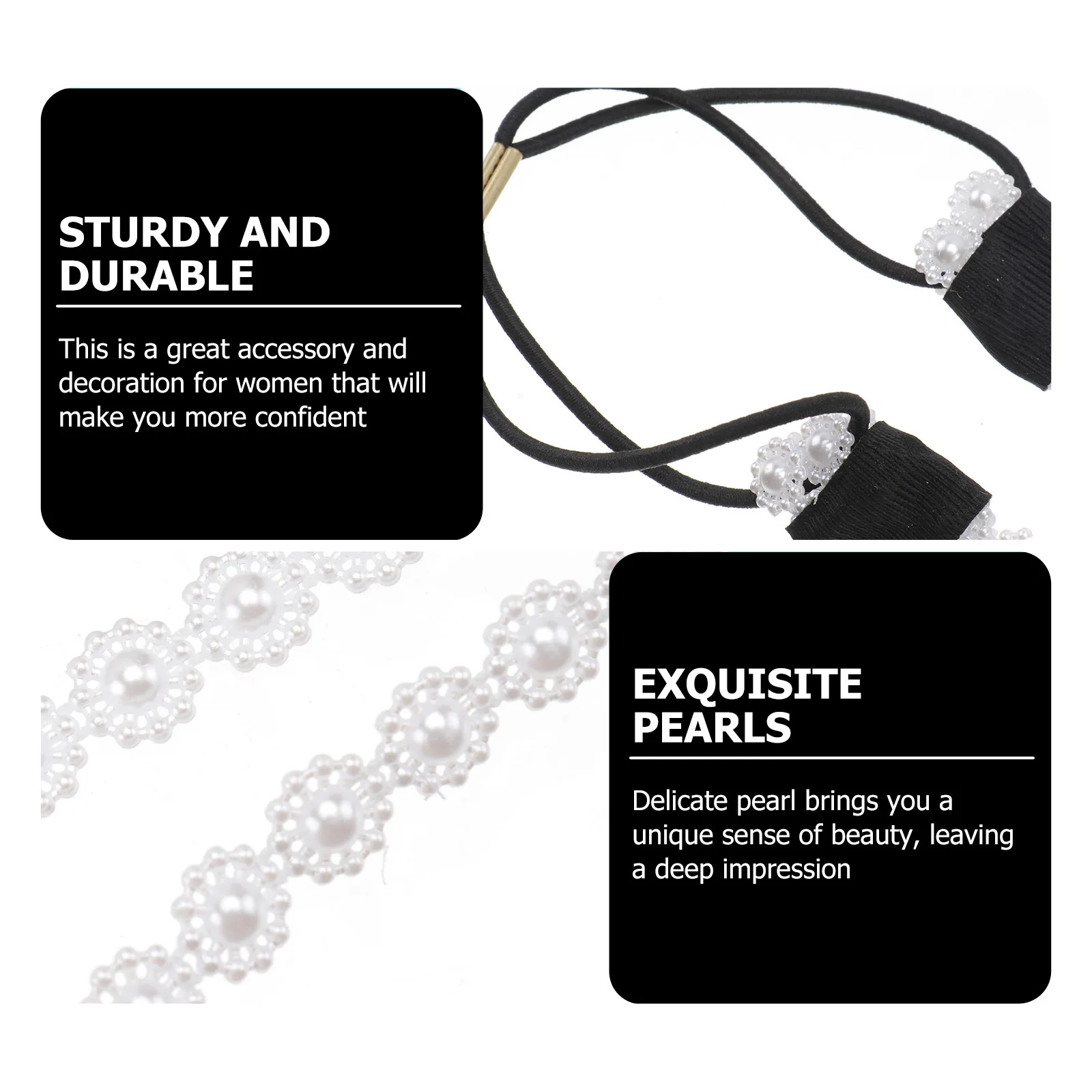 

Double Row Pearl Flower Hair Band Bridal Headpiece Elastic Women Hair Hoop Wedding Accessories Women Headband Bride Headband