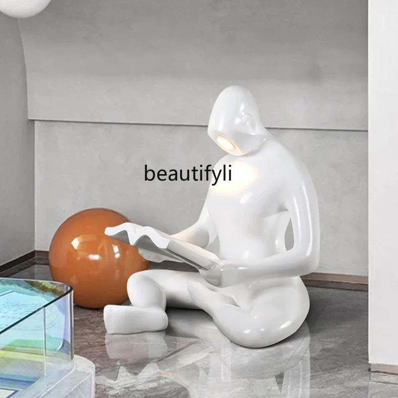 Modern simple reader floor lamp soft decoration art villa living room, book boy lighting ornament