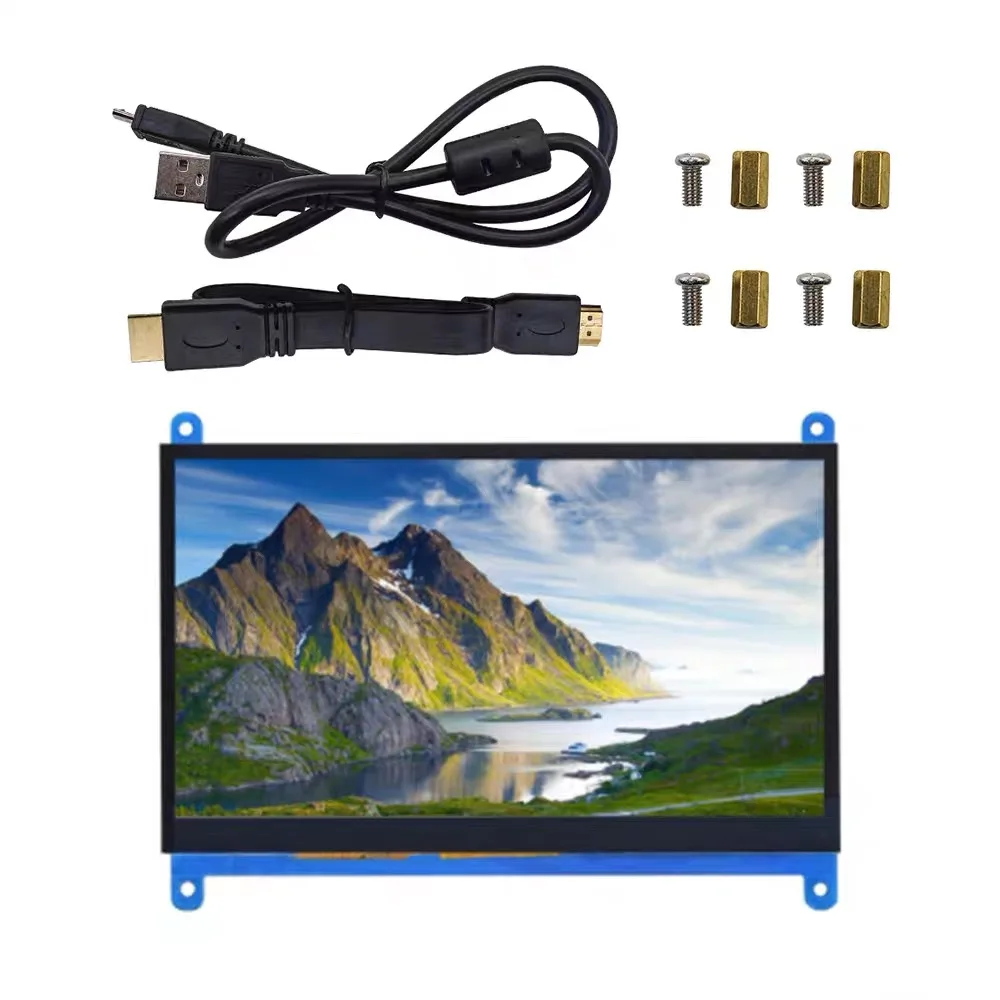 7 inch LCD Display HDMI-compatible Touch Screen 1024x600 Resolution Capacitive Touch Screen Support Systems for Raspberry Pi