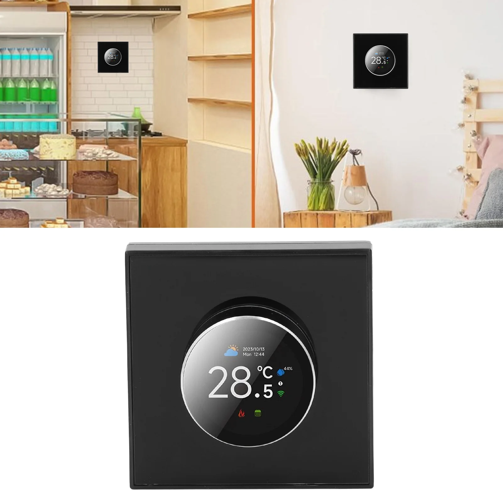 Smart Knob Thermostat Accurate 1.32in  Screen 95~240VAC Intuitive Water Heating Digital Thermostat Temp Controller for Home