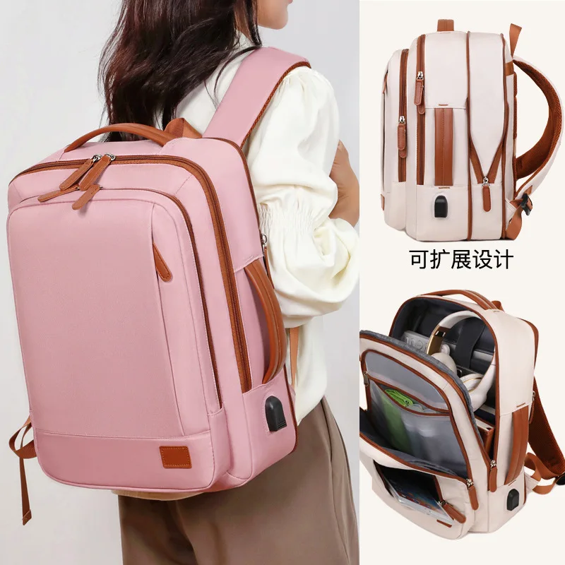 Oxford cloth wear-resistant female backpack business commuting travel computer backpack student waterproof expansion backpack