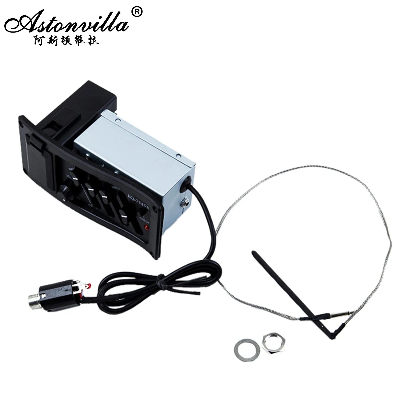 4 Band Acoustic Electric Guitar Pickup String Instrument Accessories EQ Equalizer Preamp With Volume Treble Middle Bass Control