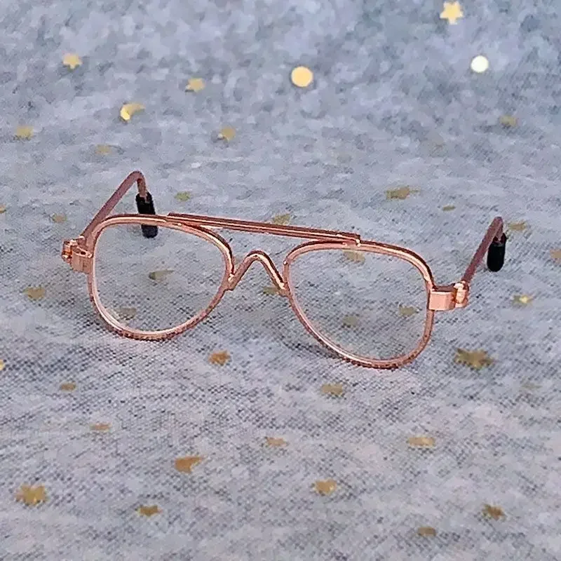 3 point bjd sunglasses, glasses, 15cm cotton baby toad mirror, triangular chain, 6cm rose gold silver black doll