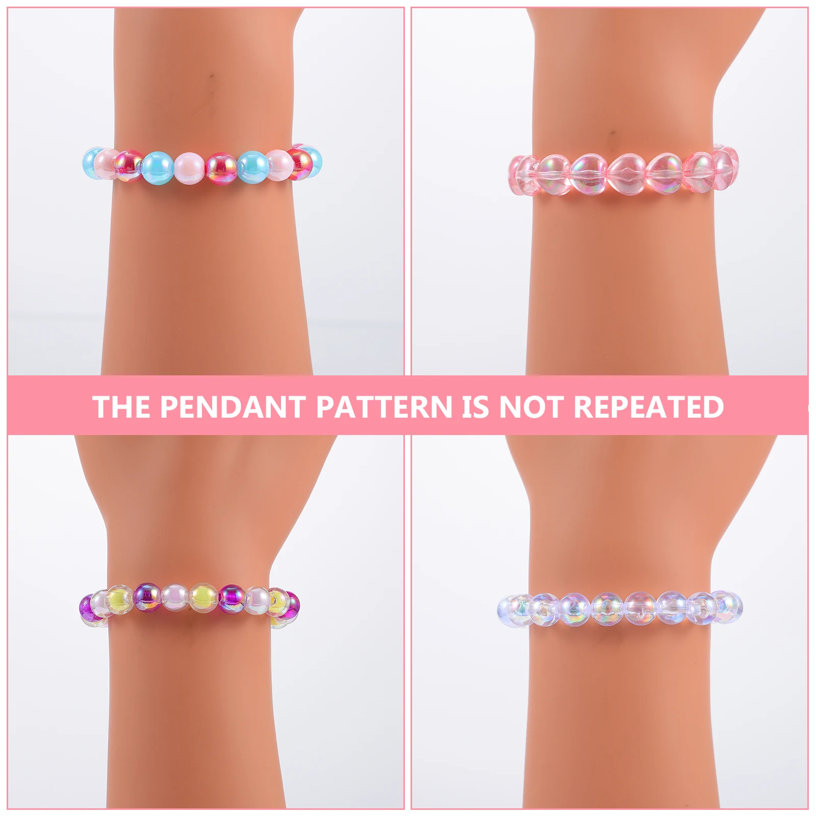 6 Braccialetti con perline unicorno Gioielli arcobaleno Ragazze Bambino Bambino Principessa Animale Regalo di compleanno Fai finta di giocare Giocattolo per tea party