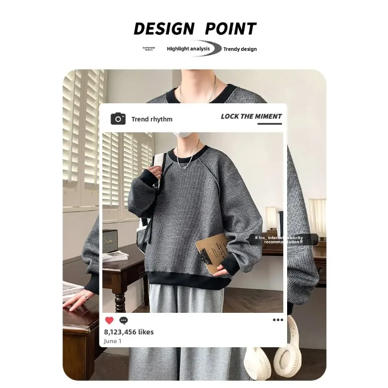 

Весенне-осенний уличный фитнес-бег, модный универсальный спортивный топ для отдыха, мужская модная модная толстовка с длинными рукавами и длинными рукавами