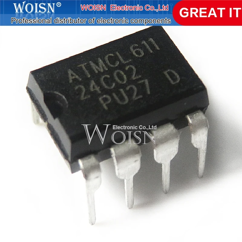 10PCS AT24C02C DIP8 AT24C02 24C02B DIP new and original IC AT24C02N