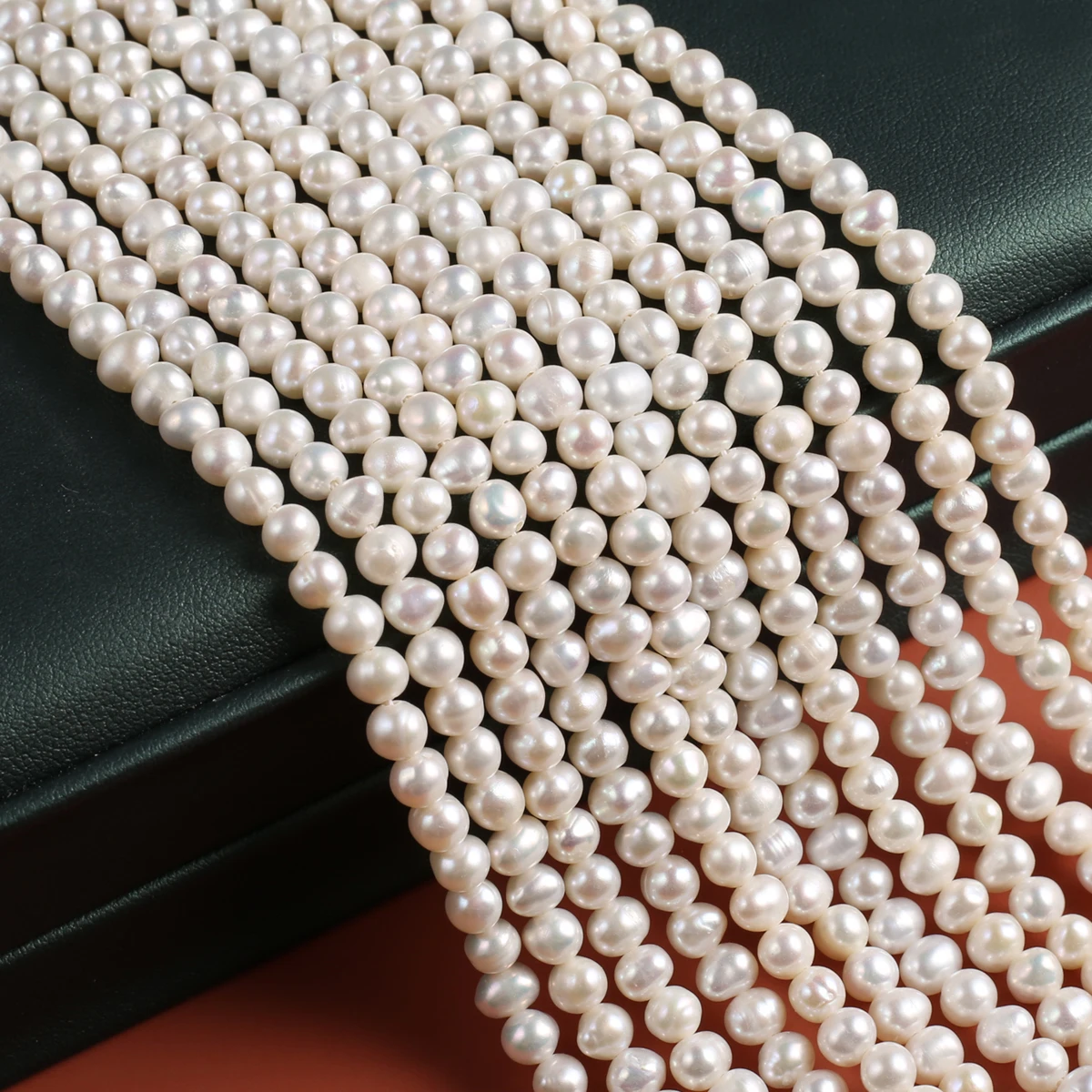 A-grade 100% Natural Freshwater Pearl Punch Beads Jewelry Making DIY Necklace Bracelet Accessory Gift 4-4.5mm/36cm