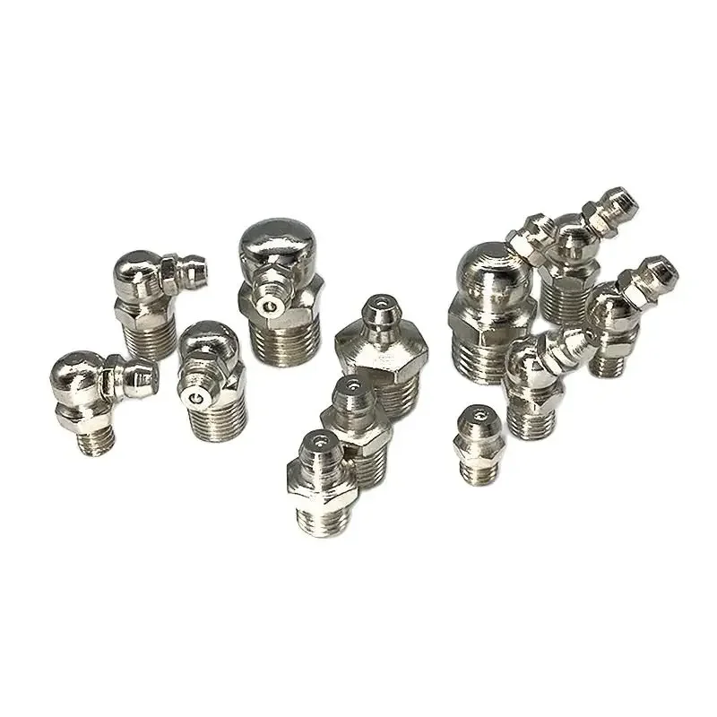 5pcs stainless steel grease nipple SS201 SS304 metric external thread straight elbow type grease nipple for grease gun F0006