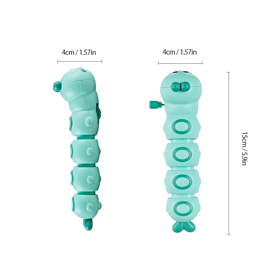 Funny Colorful Animals Worm Reptile Clockwork Crawling Toy Rocky Swing Wind up Toy