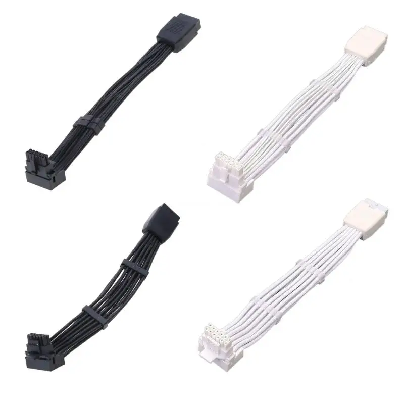 White Black ATX3.0 12VHPWR 600W Male To Female 16 (12+4) Cable 16AWG Wire Dropship