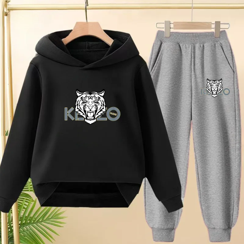 

Two-piece Hooded Sports Shirts and Long Pants for Boys and Girls Aged 3 to 13. Fashionable and Charming Style Design