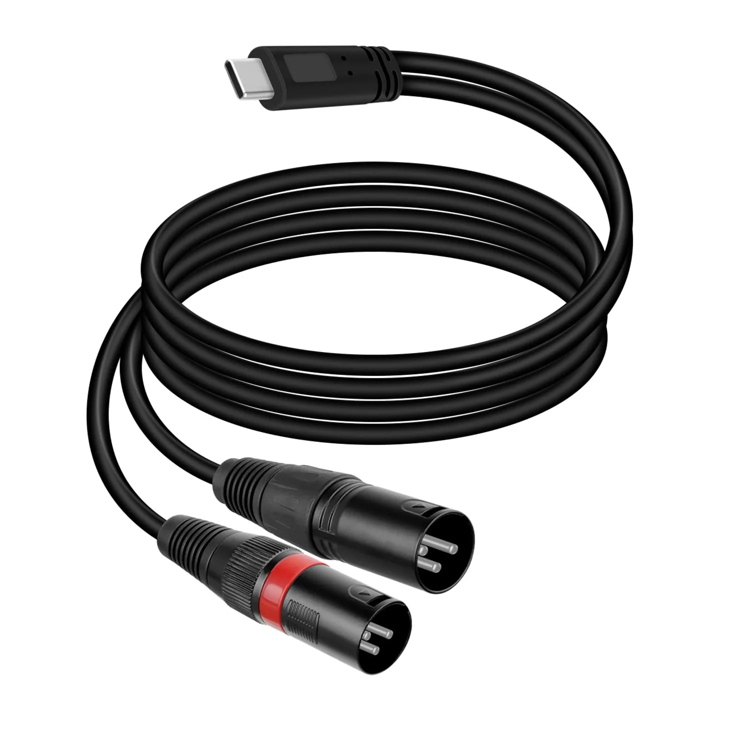 USB C to 2 XLR Male Stereo Power Amplifier Cable,Mobile Phone USB C Connection Active Speaker, Power Amplifier Audio Cord