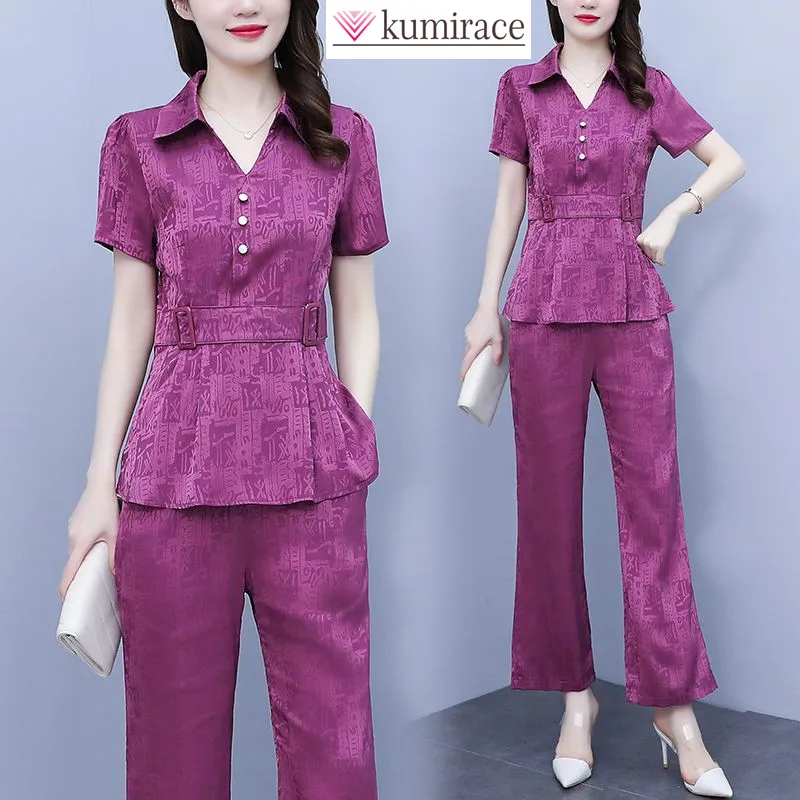 Leisure and Fashionable Set for Women in Spring and Summer New Style and Stylish Reducing Age and Slimming Two-piece Set