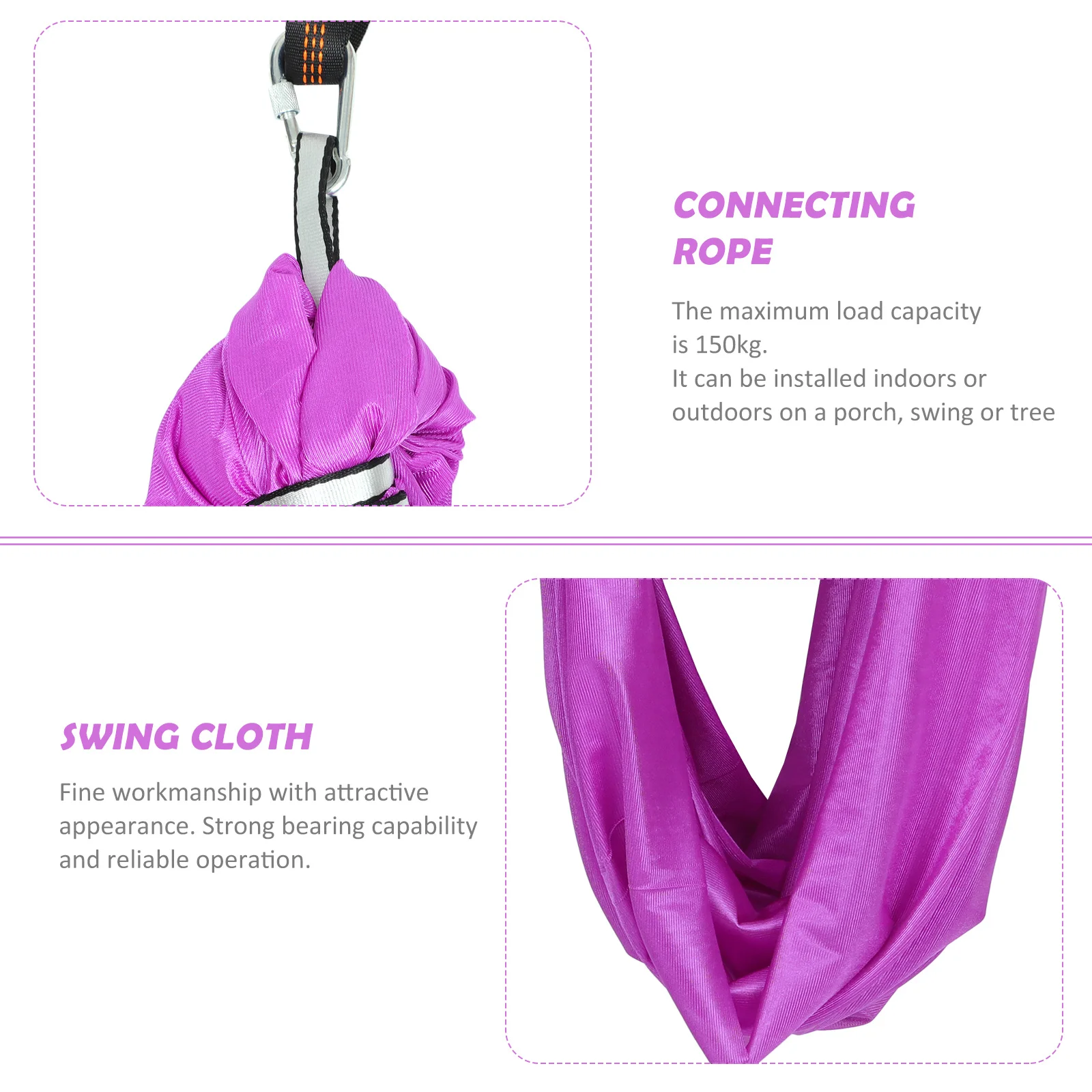 مجموعة واحدة من أرجوحة تدريب اليوغا للأطفال في الهواء الطلق، مادة قابلة للتنفس عالية الجودة، أرجوحة معلقة منزلية خفيفة الوزن ومحمولة للمنزل #1