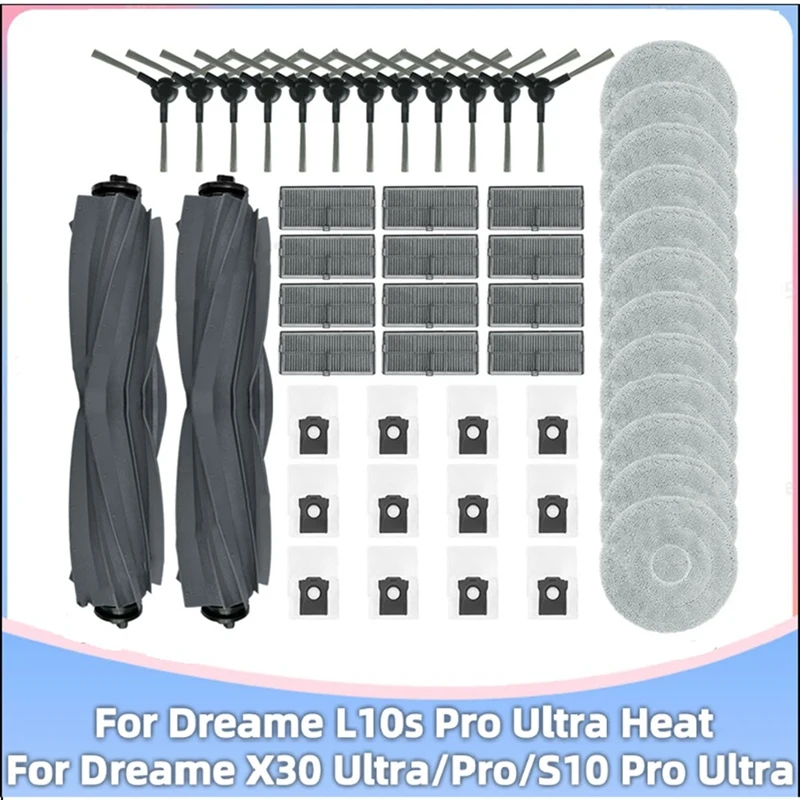 

For Dreame L10s Pro Ultra Heat/X30 Ultra /X30 Pro/ S10 Pro Ultra Vacuum Roller Side Brush Filter Mop Pad Dust Bag Parts