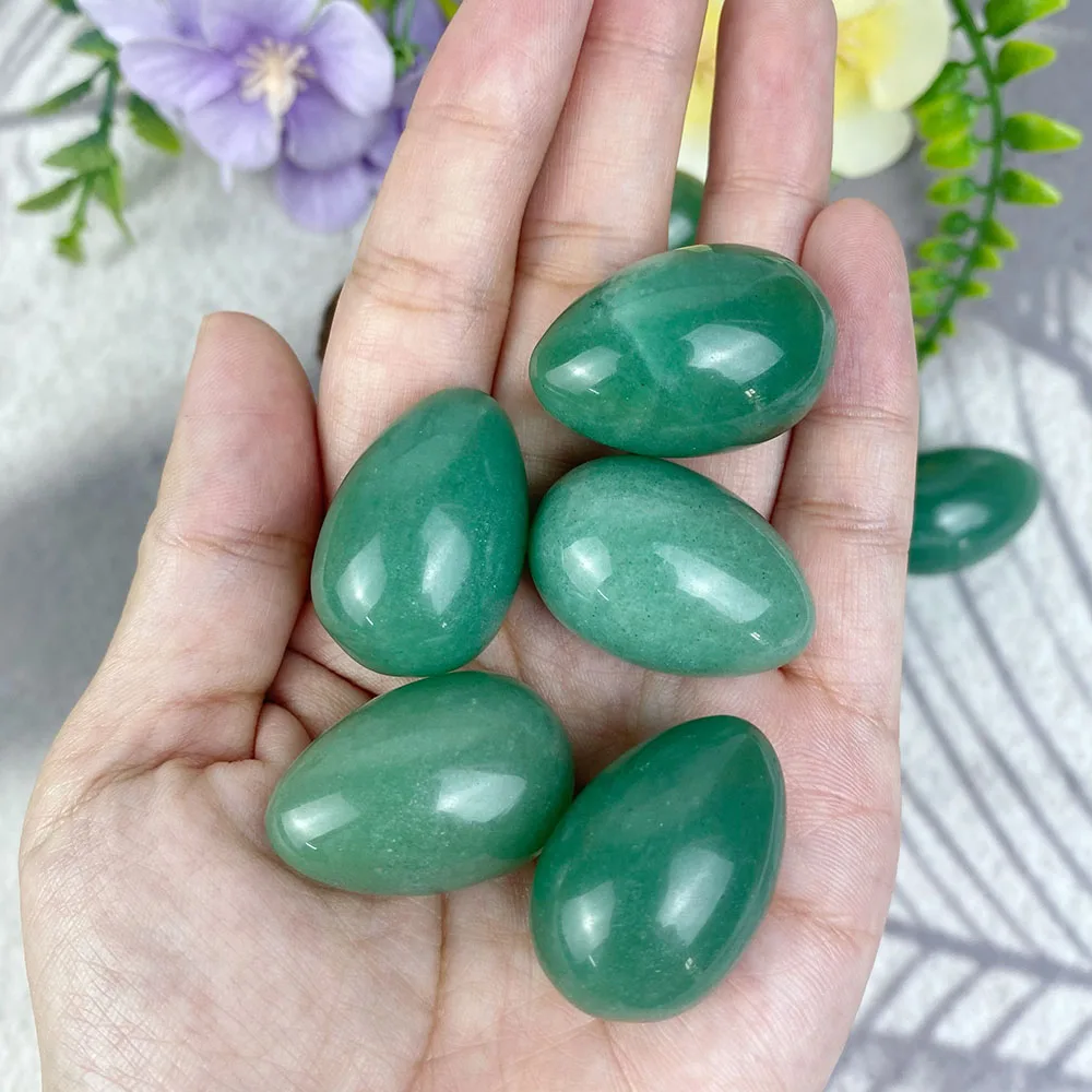 3CM Natural Stone Green Aventurine Egg Shape Crystal Carved Healing Gemstone Energy Quartz Eggs Crystals Crafts Yoga Meditation