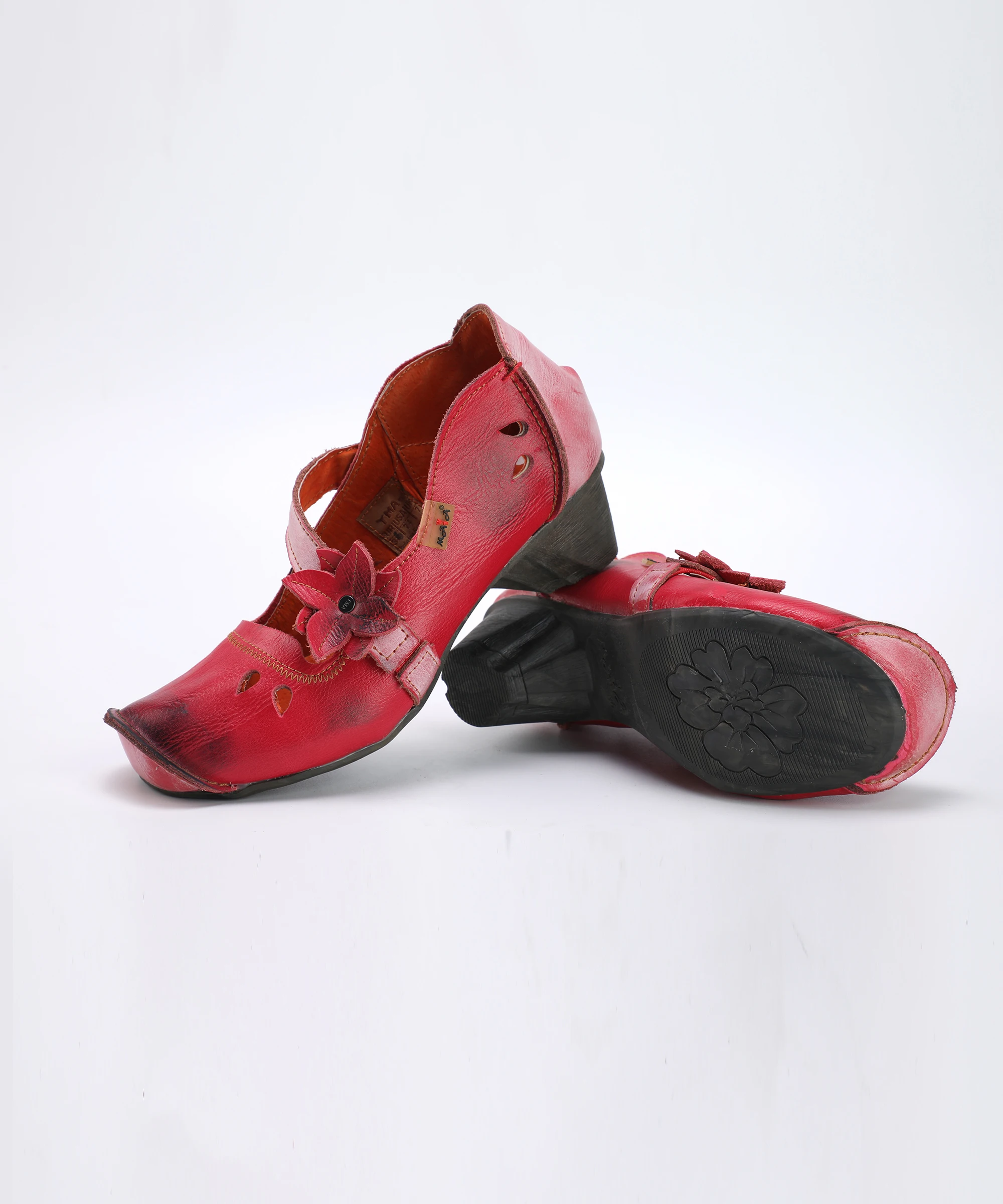 TMA AUGEN Einzigartige Kappe Kappe Mit Blume Nadeln Dekoriert frauen Niedrigen absätzen Leder Schuhe – Detail 3