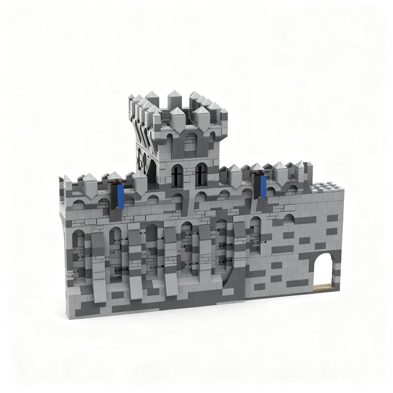 2171pcs MOC Castle H11 Front Wall My Medieval Castle Model Building Blocks Brick Art Collection Display Education Craft Birthday