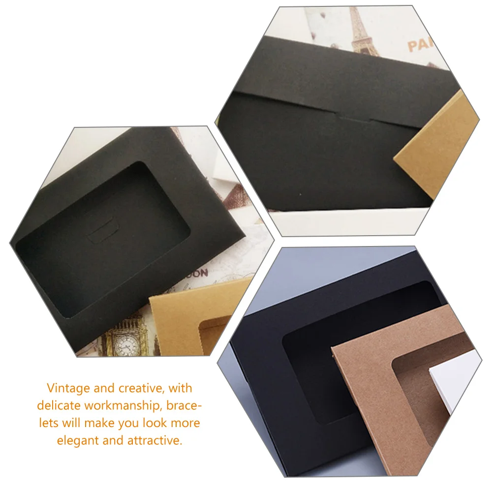 

Kraft Envelop Boxes Open Window Storage Mailer Postcard Case Paper Mailing Posting Stationery Elegant Practical Lightweight