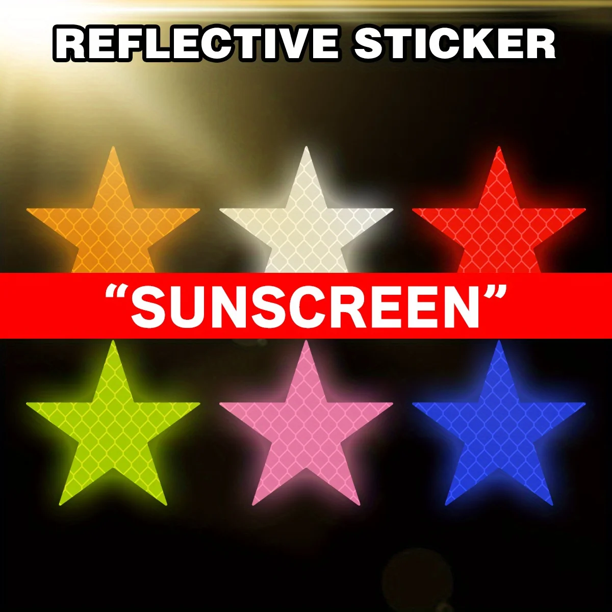 10 Pcs Reflective Star Sticker Set, Multi-color Safety Vinyl Decals for Car and Motorcycle