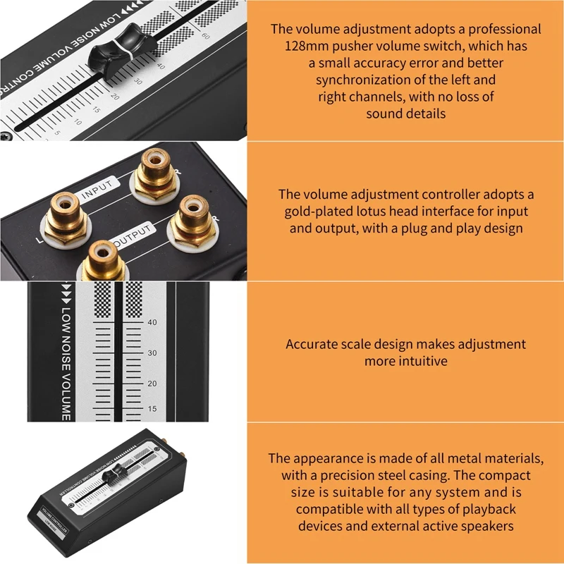 

Passive Volume Controller Mini Passive Preamp Active Speaker Volume Adjustment Controller Professional Audio Equipment