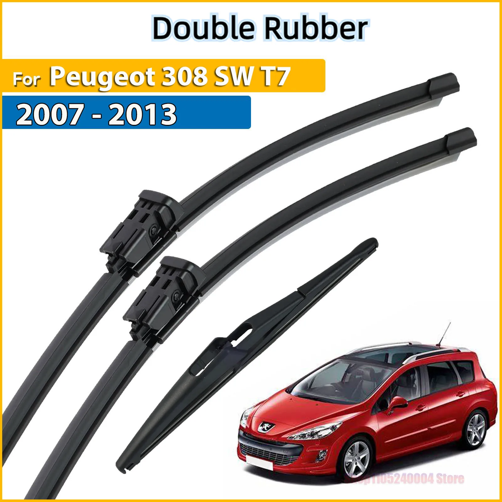 Front & Rear Wiper Blades Set For Peugeot 308 SW Estate T7 2007 - 2013 Windshield Windscreen Window 30