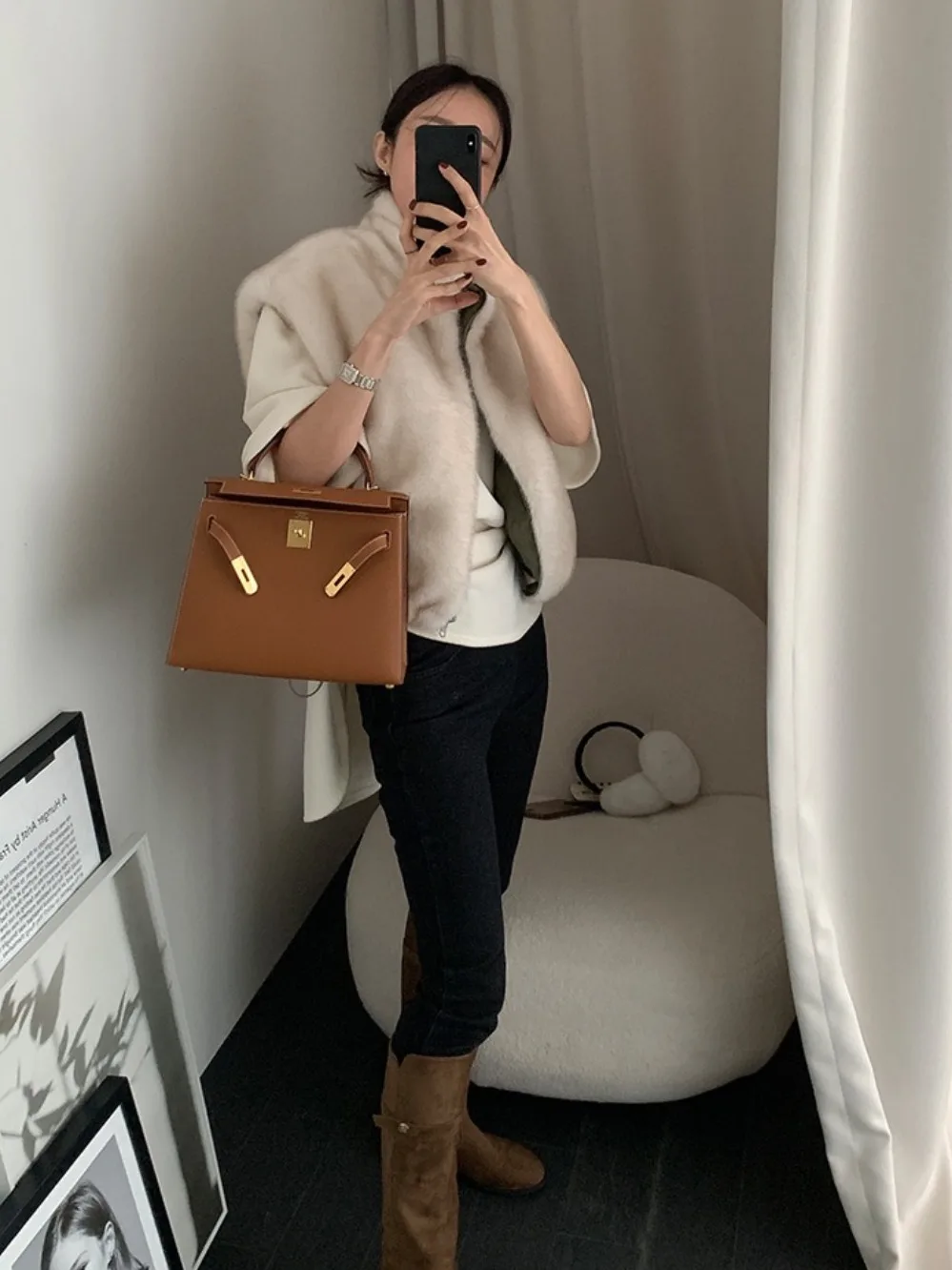 Chaleco de visón sintético informal holgado de invierno para mujer, abrigo de doble cara, Top Retro Faion coreano Sle, Top cómodo y versátil