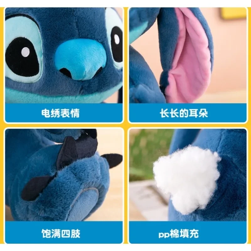 Disney Giant Size Stitch Plush Stuffed Doll Cartoon Kawaii Animal Sleeping Pillow Soft Material Toy For Children Lovely Gift