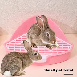 Rabbit Litter Pan Animal Potty Trainer Bunnies Corner Toilet Box Detachable Hollow Ferret Hamster Dragon Cat Guinea Pig Supplies