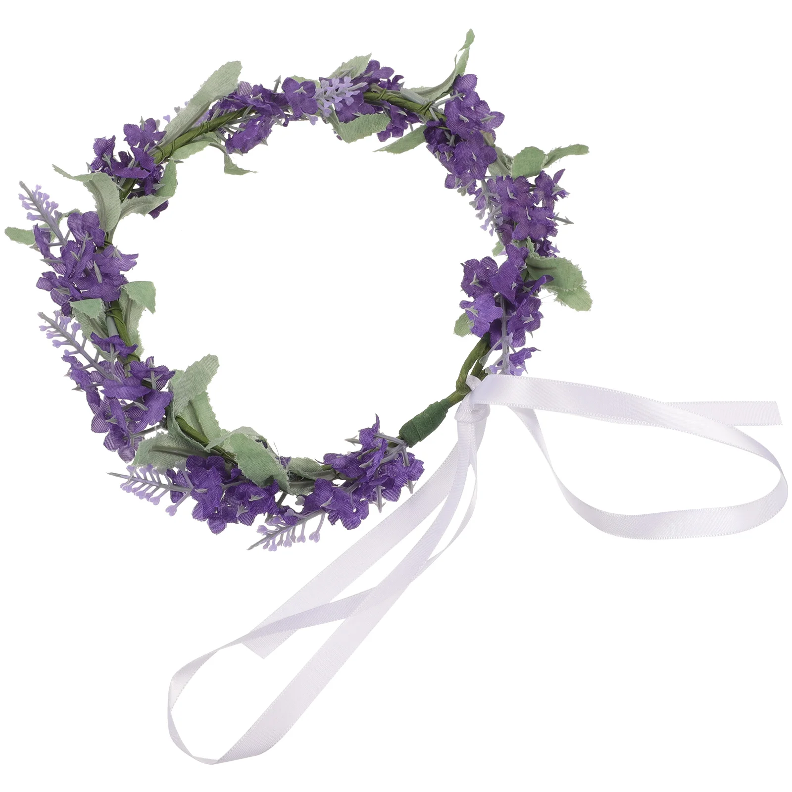 Purple Hair Ties Head Band Bridal Floral Headband The Flowers Lavender Wreath Violet Miss