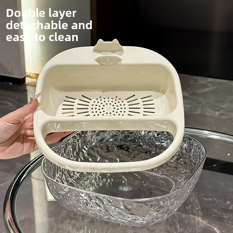 

Многофункциональный ящик для хранения закусок и фруктов большой емкости, двухслойный утолщенный сливной поддон