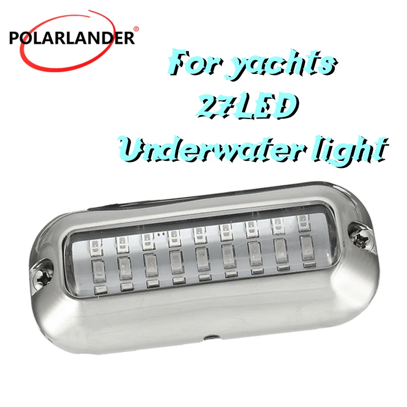 27LED Marine Underwater Light 10-30V IP68 Waterproof Red Light for Yacht Boat Pool 2Pcs