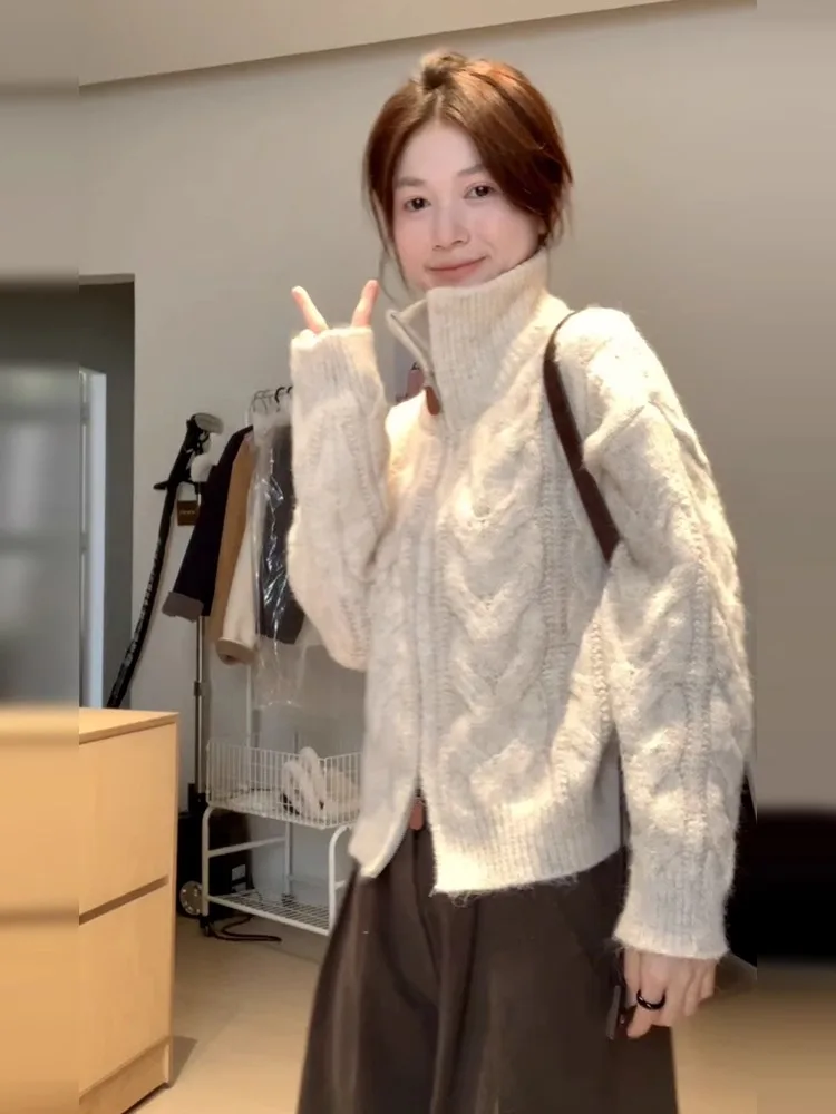 

Свитера Джемперы Кардиганы Женские Женские Гранж Зрелый Дизайн Необработанные Детали Городская Улица 90-х годов Мода Крутая Модная Молодежная Термальная Осень