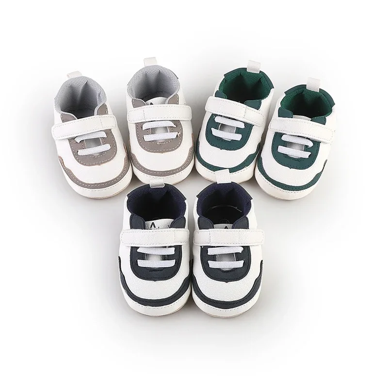 Baby Casual Sneaker Spring Autumn Soft PU Anti-slip High Quality Stripes Stitching New Fashion for Toddler Boys Girls 0-12M