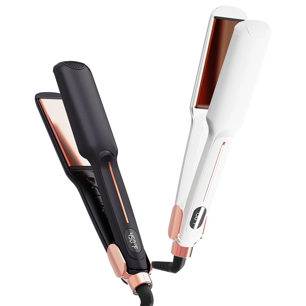 

Оптовая продажа, профессиональный 450-градусный керамический ионный выпрямитель для волос, быстрый нагрев, широкая пластина, Plancha Infrarojo Placas De Titanio