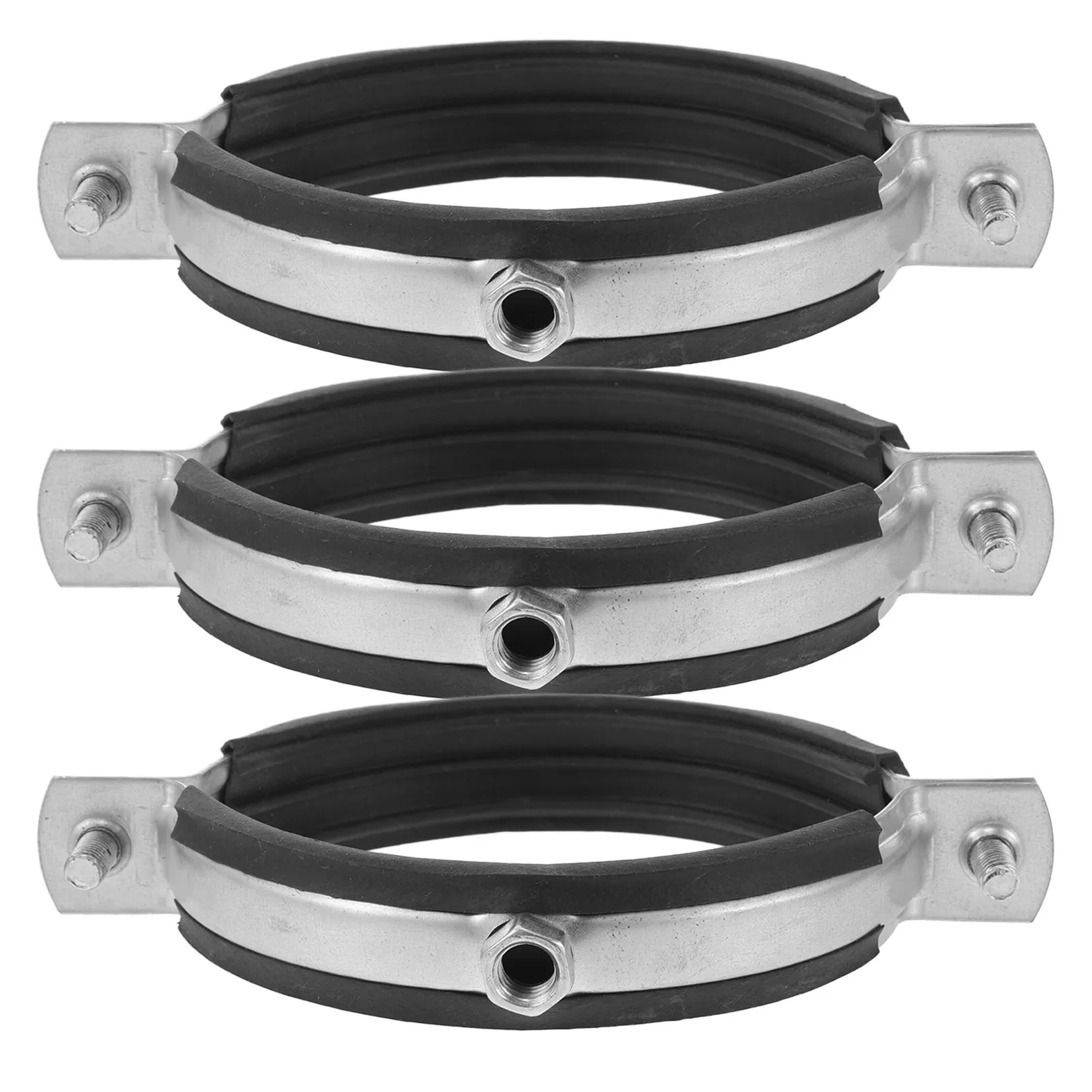 3Pcs Adjustable Split Ring Pipe Clamp Heavy Duty Carbon Steel Wall Ceiling Mount Bracket for PVC Copper Pex Pipes Support 90Mm