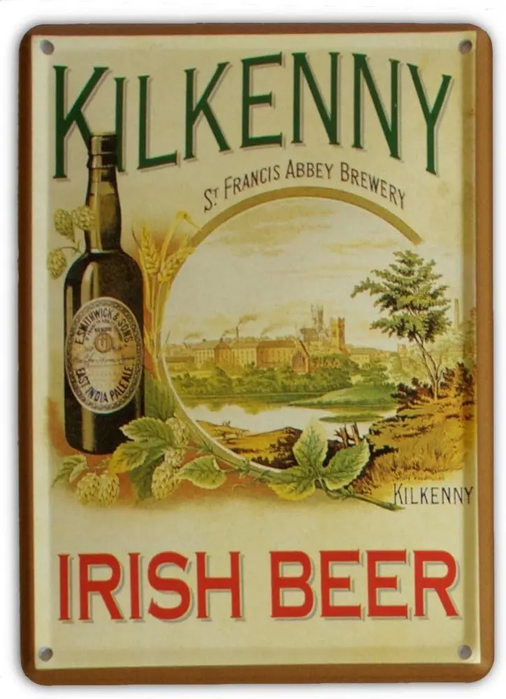 KILKENNY IRISH BEER Kleines nostalgisches Metall-Blechschild für Pub