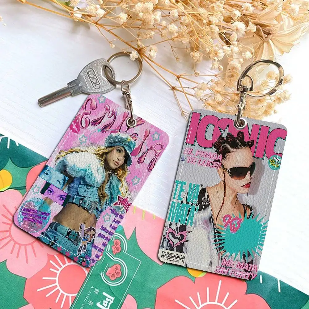 E-Emilia Mernes Rectangle Keychain Card Holder, Badge Credit Card Holder, Student ID Card Holder, Bus Cards Cover