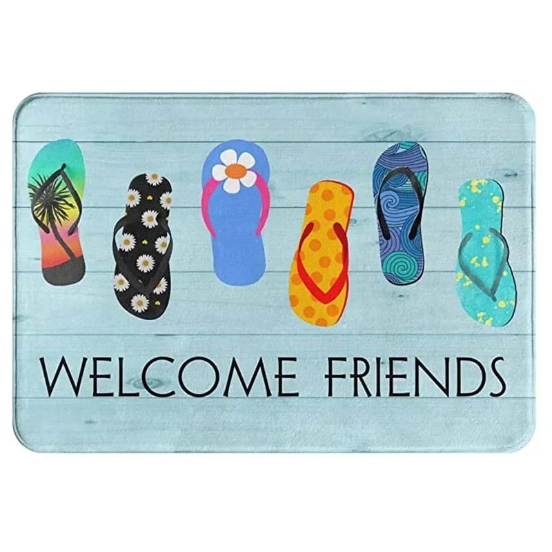 Door Mat Welcome Mat Welcome Friends Fashions Home Decoration Entrance Mat Non Slip Floor Indoor Bathroom Door Mats for Home Ent