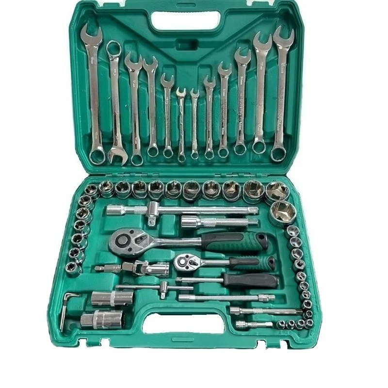 SXLL 61 pièces, polyvalent, kit de réparation 1/4 pouces manchon d'entraînement clé à cliquet tige d'extension en acier au Chrome Vanadium