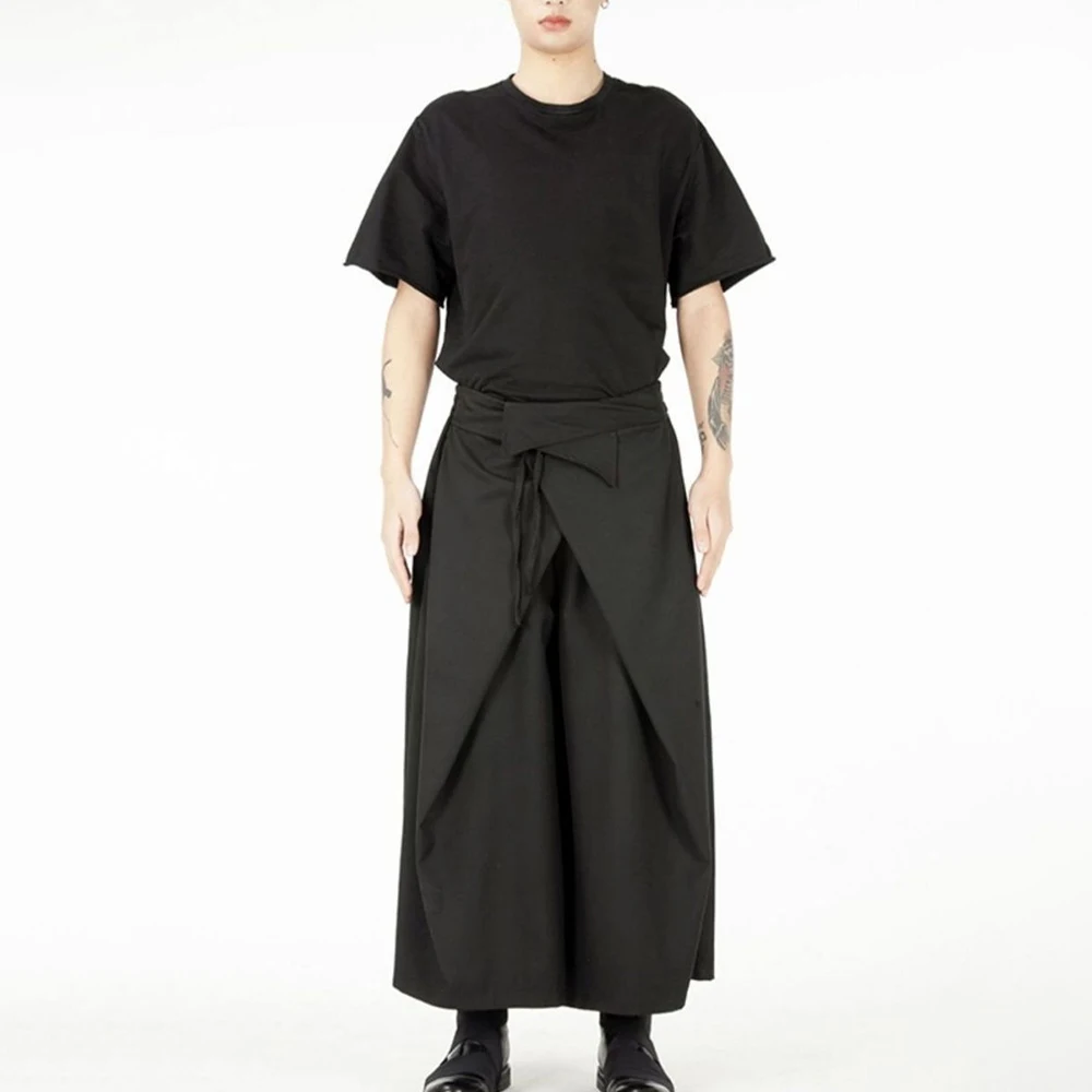

Mens Y2k Irregular Lace-Up Casual Pants Dark Streetwear Fashion Niche Youth Trend Outdoor Wide-Leg Pants Men'S Clothing 2025 New