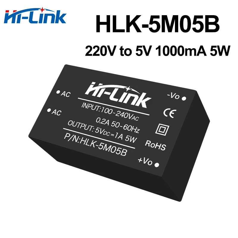 Free Ship Hi-Link Low Cost 220v to 5W 3.3V/5V/9V/12V/15V/24V HLK-5M05B HLK-5M12B AC DC Power Supply Module