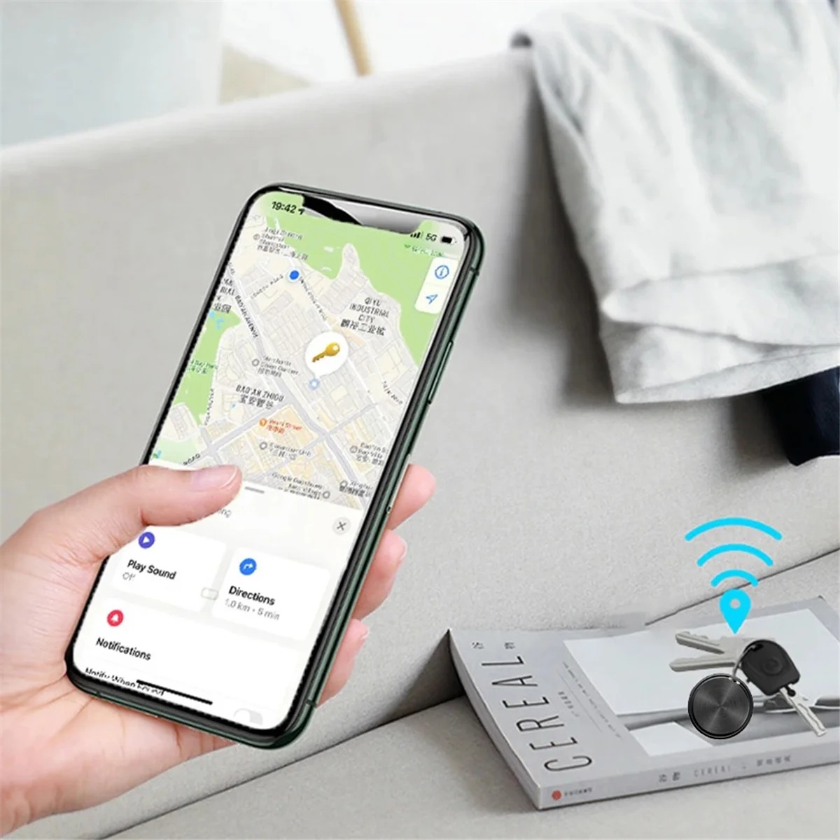 ABGI-Tracker Locator Smart Tag Mini Bluetooth يعمل مع Google Find My Device App تتبع عالمي لنظام Android
